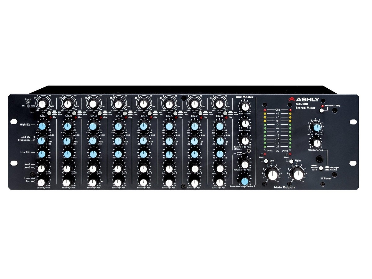 アミミサページ Ashly MX-508 Mixer 8 Input Stereo with EQ & Sends/3U | eBay