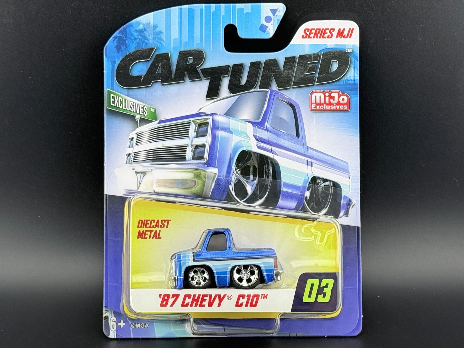 CarTuned (MGA) 1987 Chevrolet C10 Blue #03 Mijo Exclusive Series 1 1/64