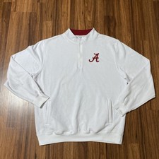 Alabama Crimson Tide Pullover Mens 2XL White NCAA Football Quarter Zip Colosseum