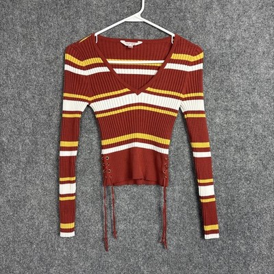 No Boundaries Top Blouse  Juniors S Striped Sporty Y2K Preppy