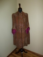 Antique Victorian Bustle Coat 1800s Paisley Cape Vintage Wool