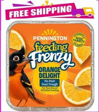 Pennington Feeding Frenzy Orange Delight Suet, 11.75 oz Cake, Wild Bird Food, Su