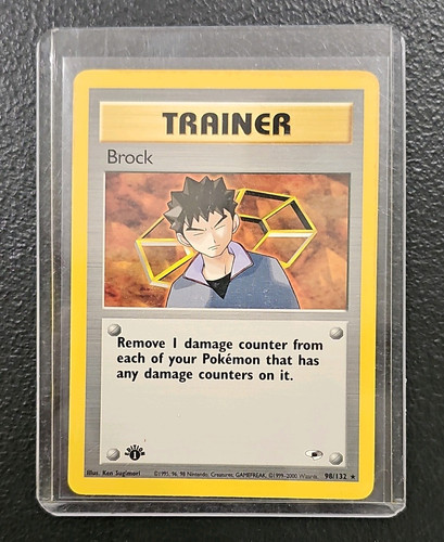 1st Edition Brock Gym Heroes 98/132 Rare Trainer