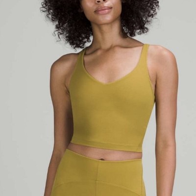 Lululemon Align Tank Top Women Size 2 Auric Gold Nulu Crop Bra
