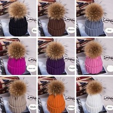 Women Knitted Slouchy Beanie Hat with Pom Pom Ball Winter Warm Ski Cap Hats