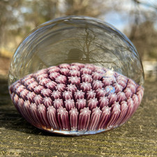 Parabelle Carpet Ground Close-Pack Millefiori Vintage Art Glass Paperweight 1984