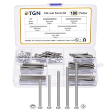 M3-0.5x50, M3-0.5x55 Flat Head Bolts Nuts Kit - 180pcs - 304 Stainless Steel