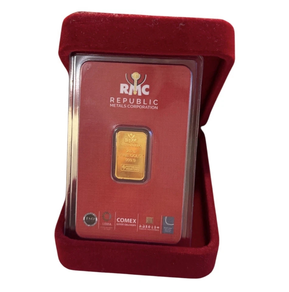 Barra de oro de 2,5 gramos | Republic Metals Corporation (RMC) Foto 3 de 3