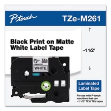 Brother International TZEM261 Black In Matte White Labl Label Tape-1.4 Wide