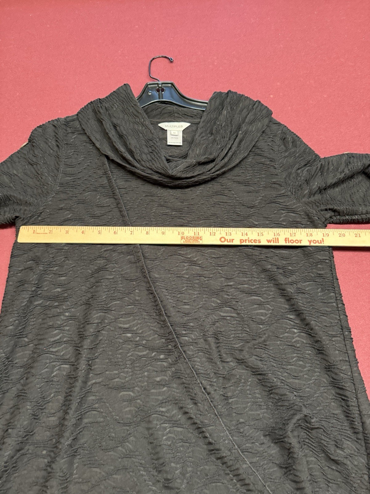 Multiples Black Tunic Top Size Medium - image 6