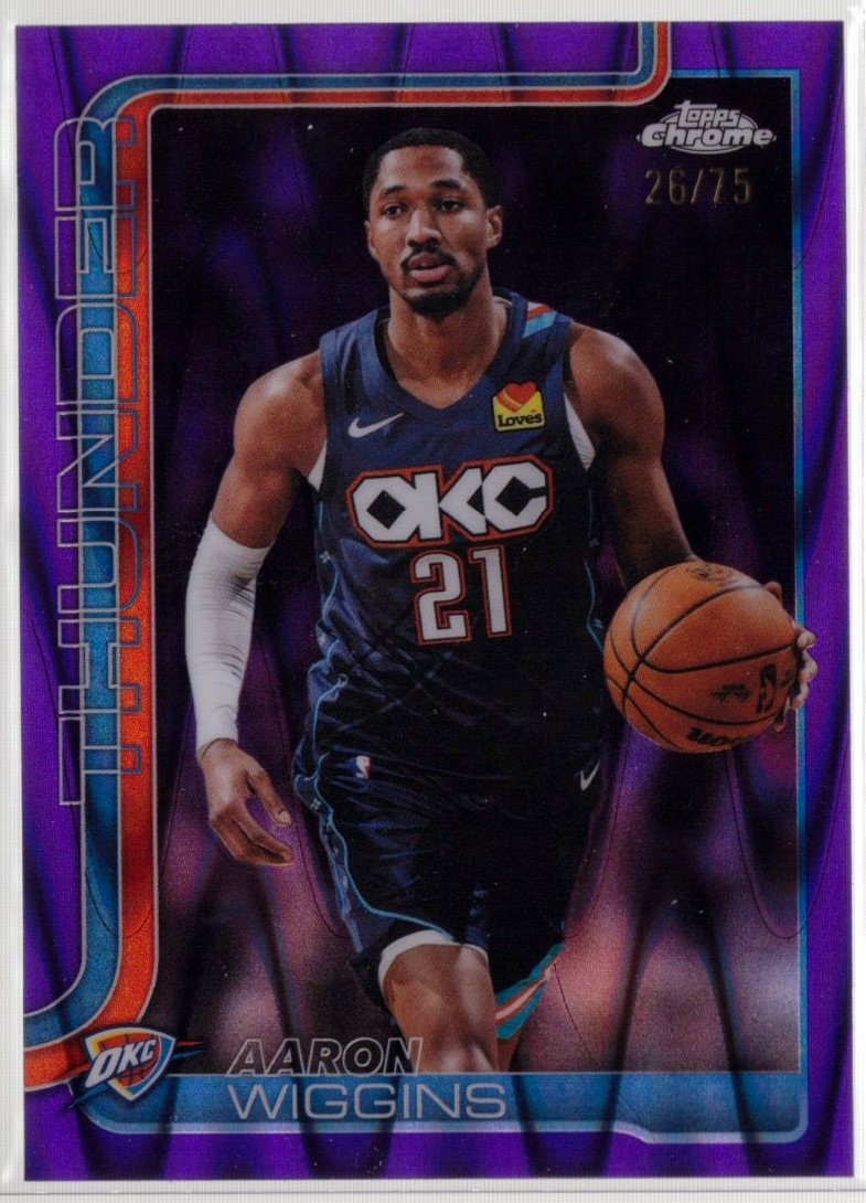 2025-26 Topps Chrome  #132 Aaron Wiggins Purple RayWave Refractor #/75 A187