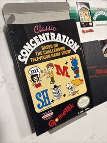 Classic Concentration Nintendo NES 1990 Edition Complete In Box with Manual