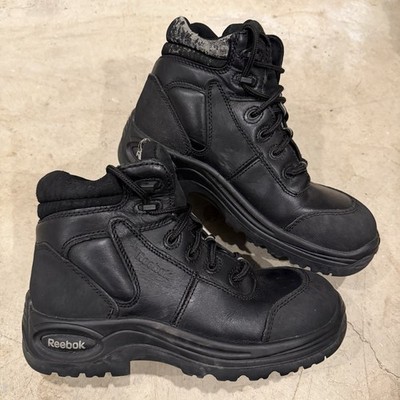 Reebok Boot Mens 6M W s 8 Trainex Composite Toe Work Black Leather Waterproof