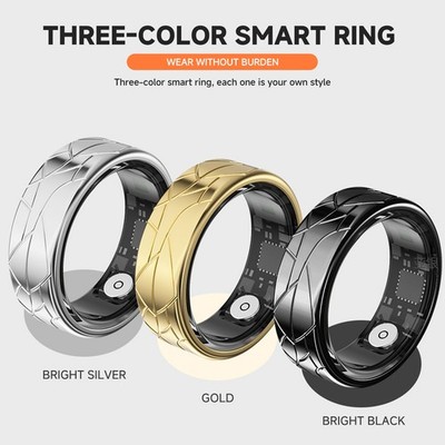 Smart Ring Fitness Tracker Display Screen Heart Rate SPO2 ROS Sleep Monitoring 