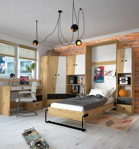 Schrankbett NERO16 Wandklappbett Schrankklappbett Wandbett Bett Horizontal90x200 - Bild 4 von 14