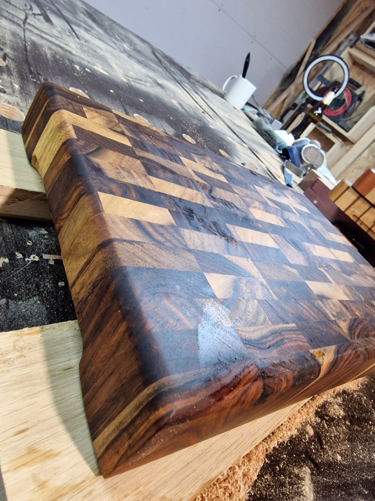 Handmade Sheesham Wood / Indian Rosewood Cutting Board, End Grain