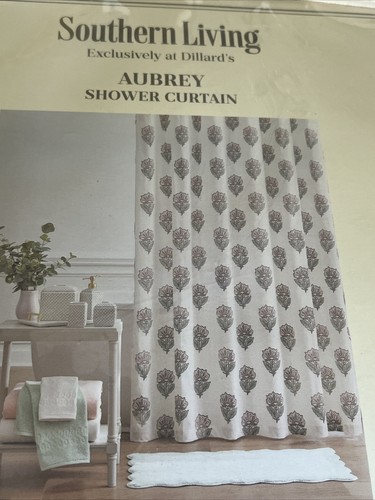 Southern Living Aubrey Shower Curtain NEW In Package - Picture 2 of 6