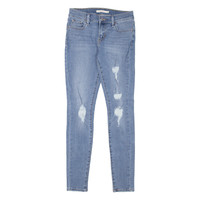 LEVI'S 710 Distressed Womens Jeans Blue Slim Skinny Stone Wash W26 L29
