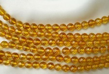 Baltic Amber Faceted Beads Lemon Yellow 6MM Round Gorgeous 15 3/4"