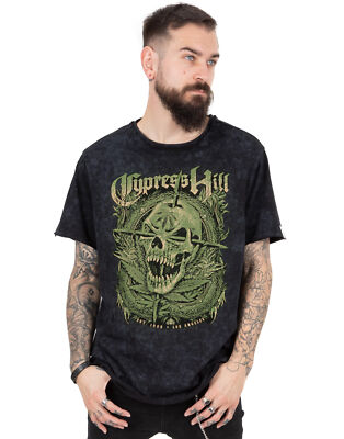 Cypress Hill Schwarzes Band Logo Kurzarm T-Shirt Herren