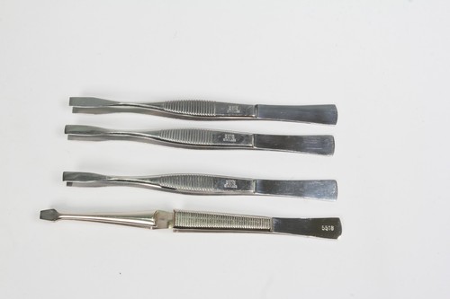 3x BELZER 5575 Greifpinzette flach 6mm Edelstahl + 5518 Kreuzpinz. vernickelt - Picture 3 of 3