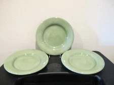 (3) Tabletops Unlimited Espana Sage Dark Green Dinner Plates 12 7/8"