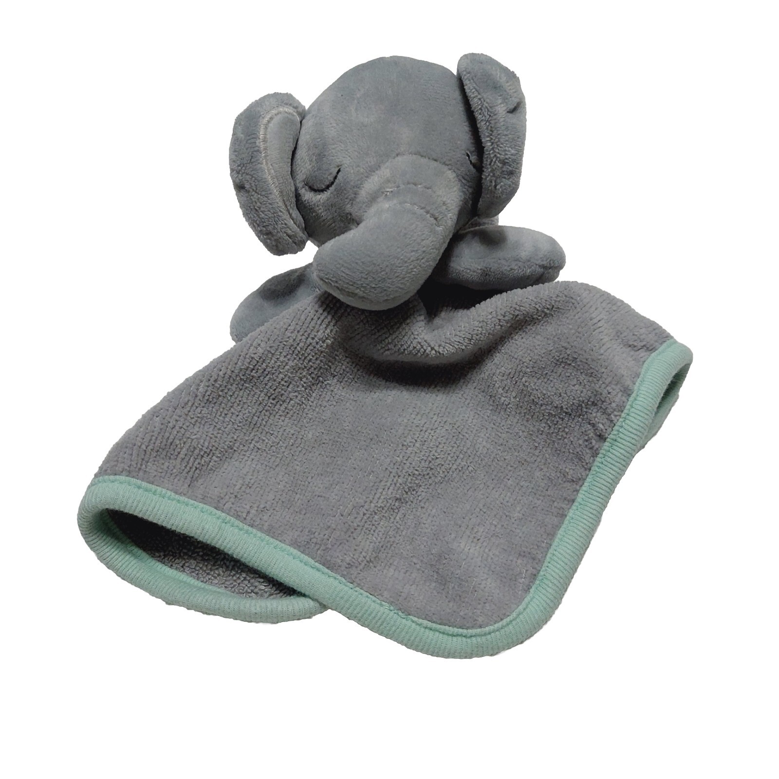 Cloud Island Infant BeBe Light Gray Stuffed Baby Elephant Lovey Terry Wash Cloth