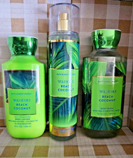 3 pc Bath  Body Works WAIKIKI BEACH COCONUT Body Mist Body Lotion Body Wash NEW