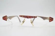 Vintage PS Swopper 33 Multicolored Brown Rimless Glasses NOS