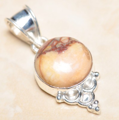 Pendentif En Argent 925 Avec Bois Pétrifié Du Arizona - Fait Main, 2,75 Pouces, Unique #P10432 !