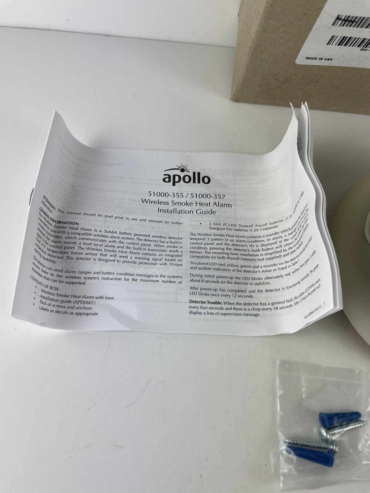 APOLLO SMOKE/HEAT ALARM MODEL 51000357 eBay