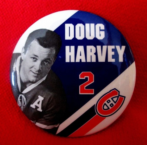 Doug Harvey Montreal Canadiens Jersey Retirement Pinback 1985 icmsc7