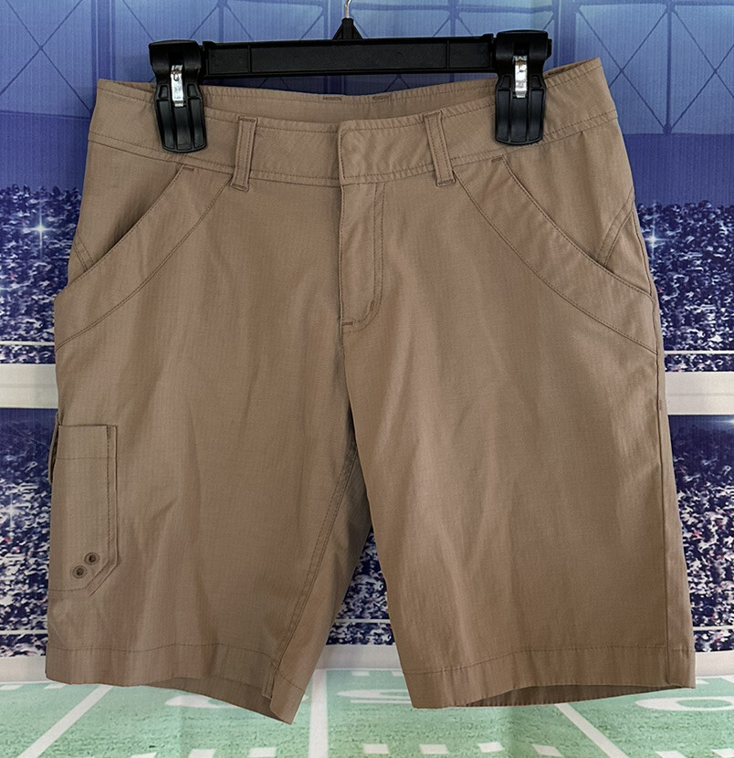 REI Hiking Shorts Womens Nylon Stretch Khaki Tan Cargo UPF 30
