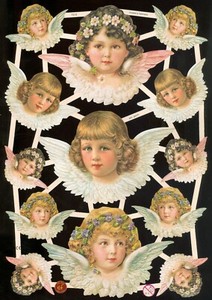 VICTORIAN ANGELS DIE CUT PAPER SCRAPS ef7315 GERMANY | eBay