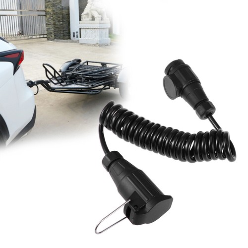 12 V Trailer Plug Cord Car Cable Connector Spring Coiled Electrical - Photo 6 sur 11