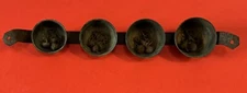 Antique Brass Carriage/Sleigh Bell 4 Graduated Bells With End Mounts