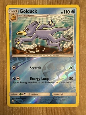 Golduck - 41/236 - Reverse Holo - Sun & Moon: Cosmic Eclipse *NM* TCG POKEMON