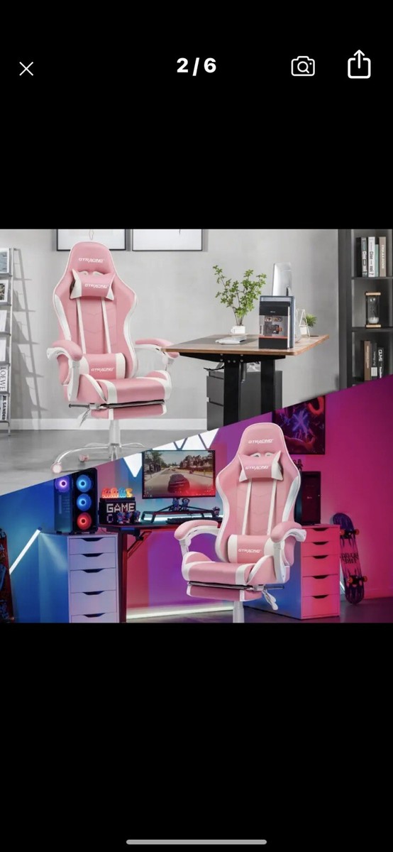 ゲッチャリマン　ピンク Costway Pink Iron Reclining Gaming Chairs with Adjustable