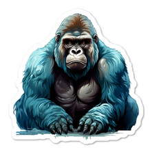 Gorilla, Ape Vinyl Sticker, Wildlife, Water Resistant, Laptop, Water Bottle