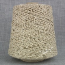 UNIQUE WOOL SILK FLAX THICK WEAVING YARN 500g CONE WARP WEFT NATURAL OATMEAL