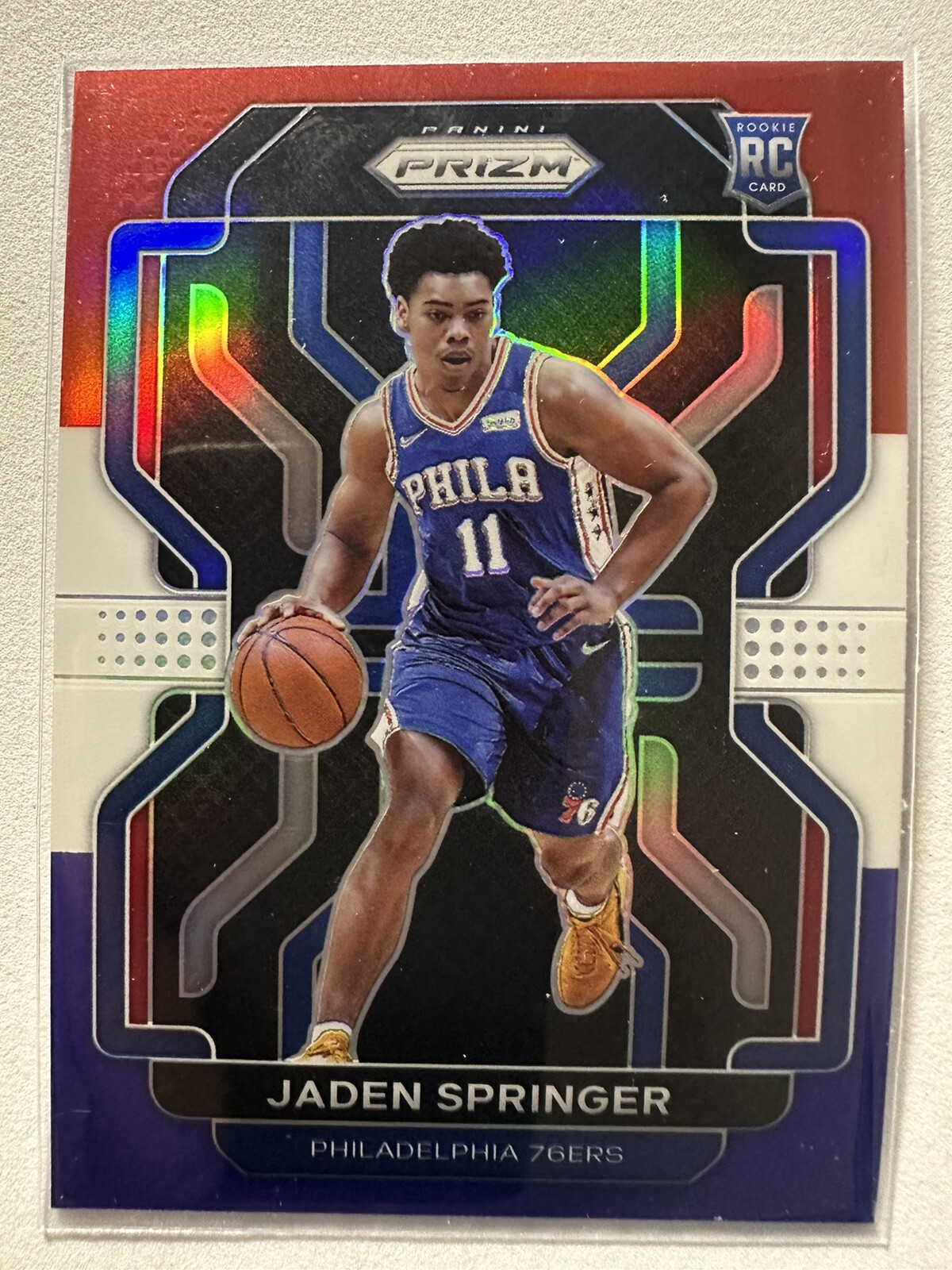 2021-22 Panini Prizm - Jaden Springer - RC - RED WHITE BLUE Prizm - #317