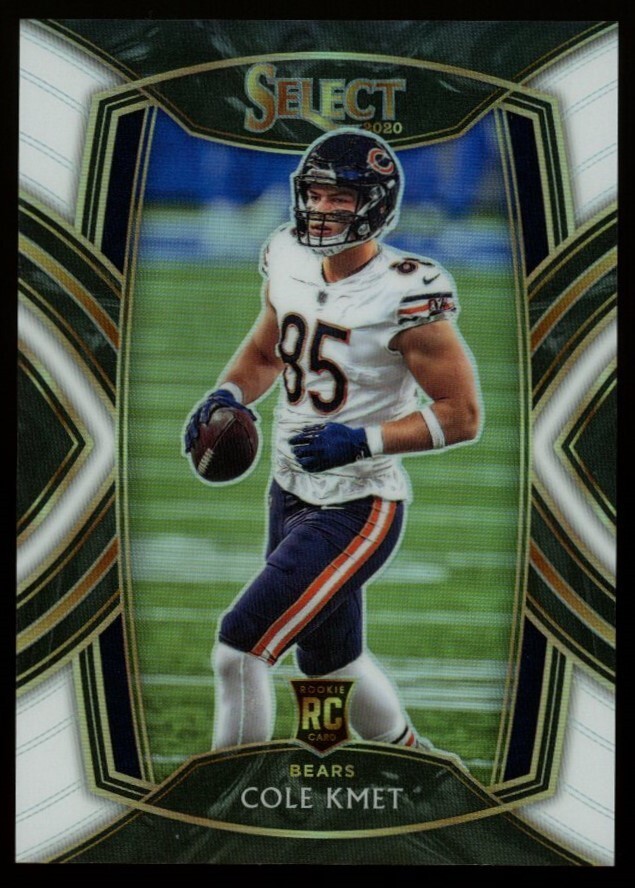 2020 Panini Select Cole Kmet White Prizm Club Level Rookie #'d/35 Chicago Bears