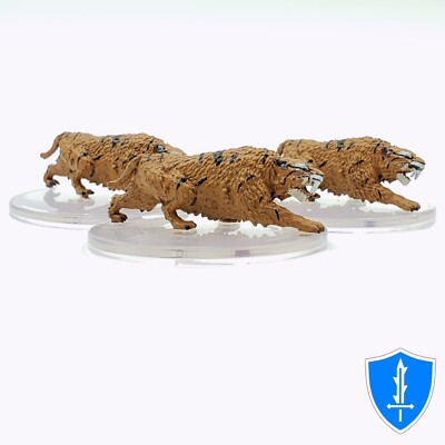 Saber-Toothed Tiger x3 - Quests from Infinite Staircase #28 D&D Icons of Realms