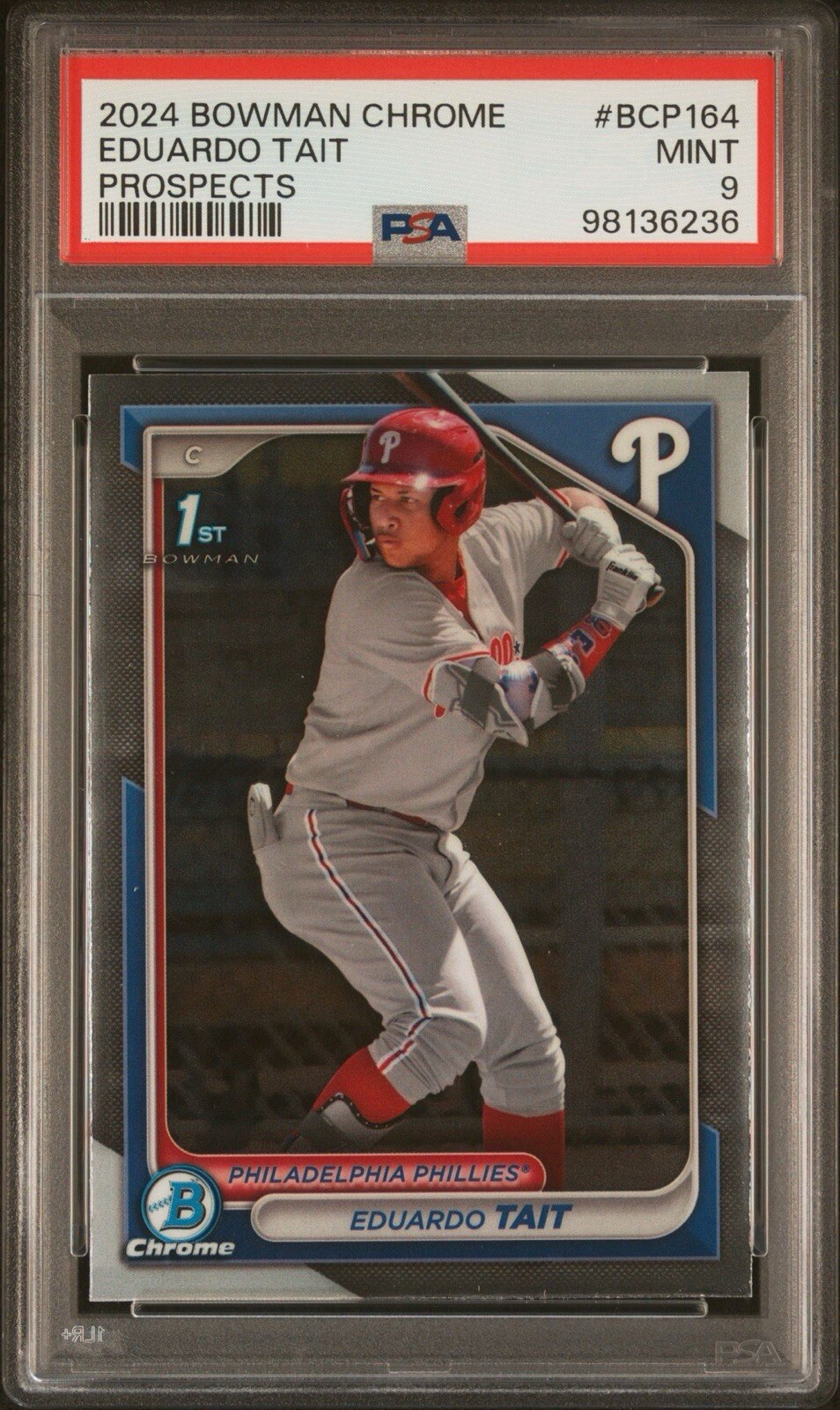 2024 Bowman Chrome - Prospects #BCP-164 Eduardo Tait (RC) PSA 9 LOW POP