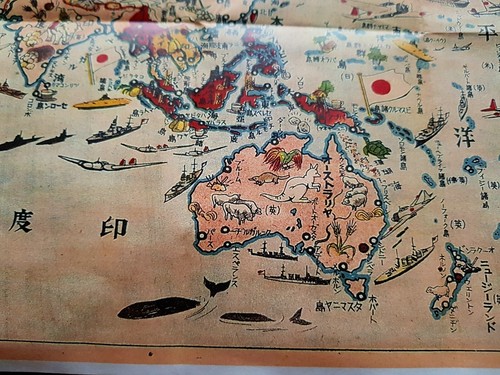 1942 WW2 JAPAN PACIFIC WAR MAP CHINA ASIA NAVY SHIP FLAG PROPAGANDA POSTER 385 - Picture 3 of 7