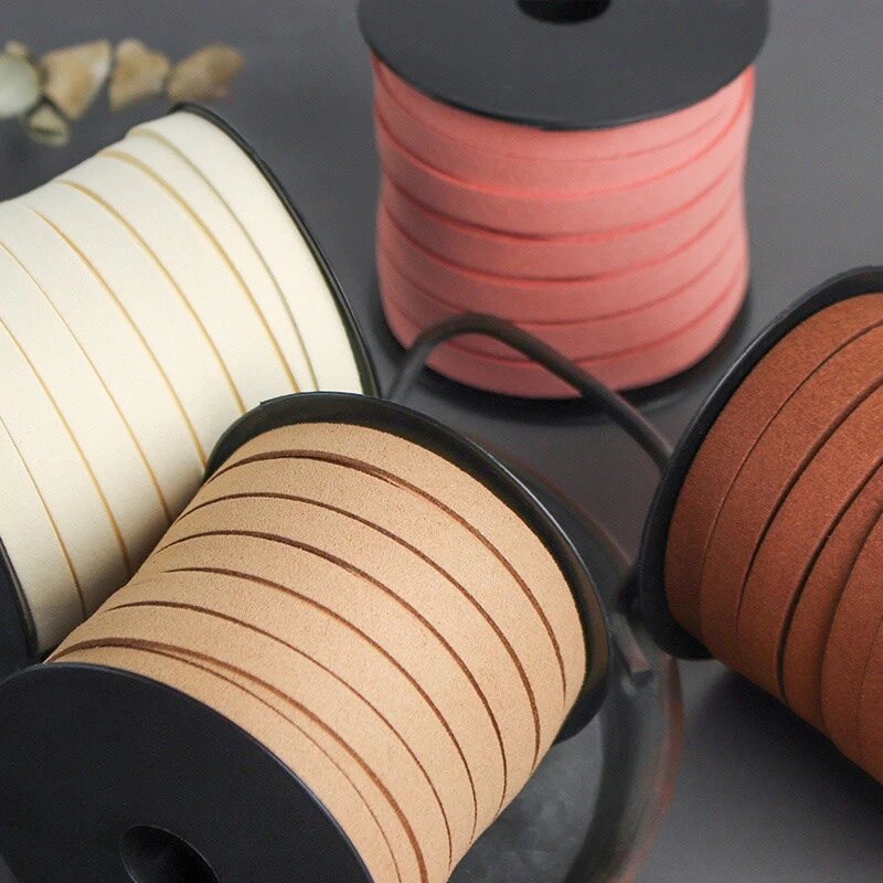 25Yds Faux Leather Suede Cord Lace Flat Strap Thread Bead String Diy 10Mm - Image 2 of 4