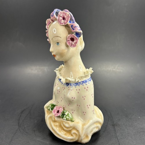 Estatuilla de Colección Cordy Cybis Porcelana Dama Busto Cerámica Pintada a Mano #5010 - Imagen 8 de 11