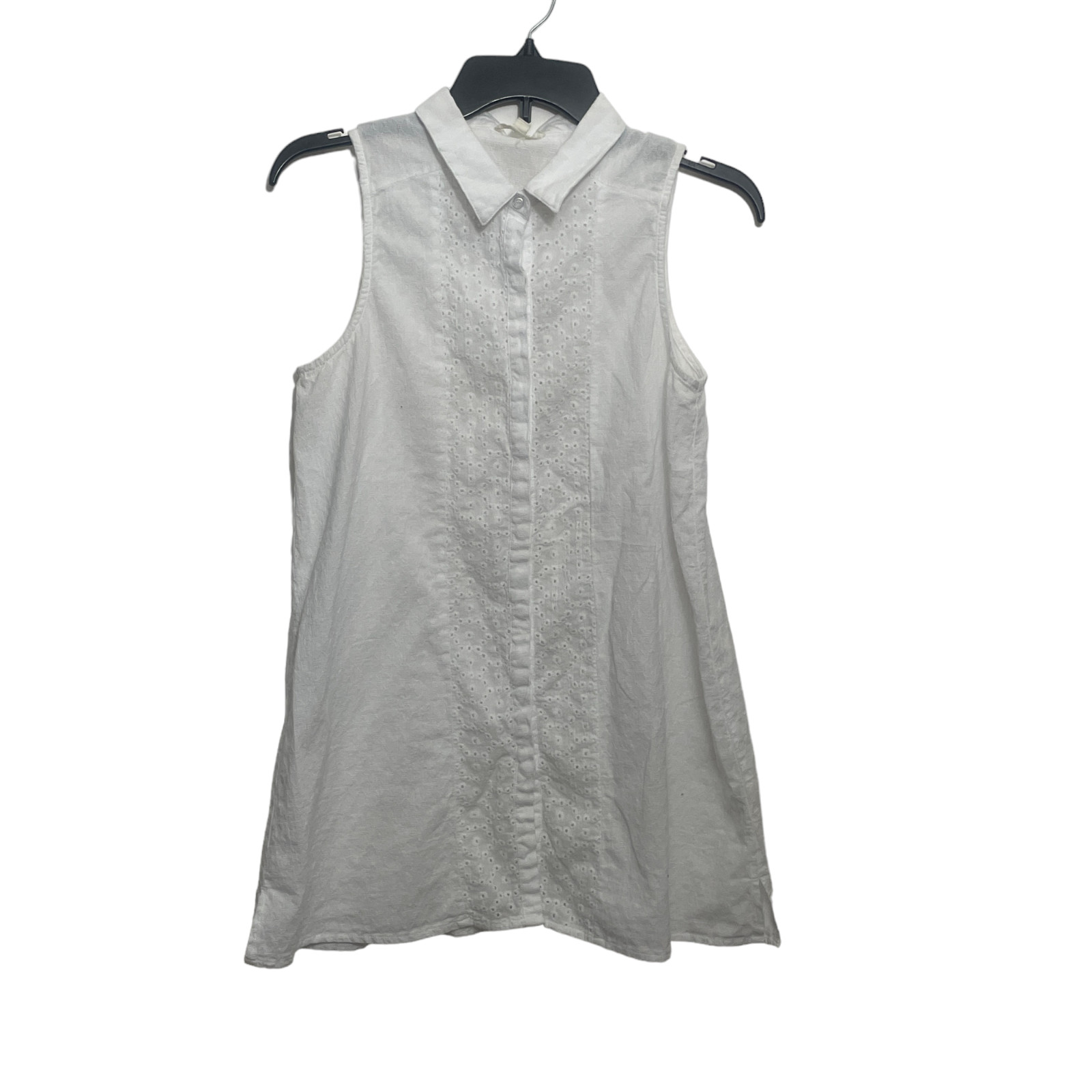 Hem & Thread Medium White Shell Button Down 100% … - image 3