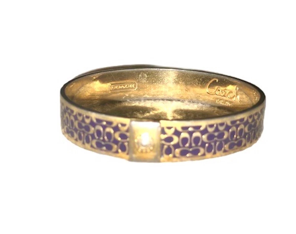 COACH Gold and Purple Bangle Bracelet - Monogram with Iconic C