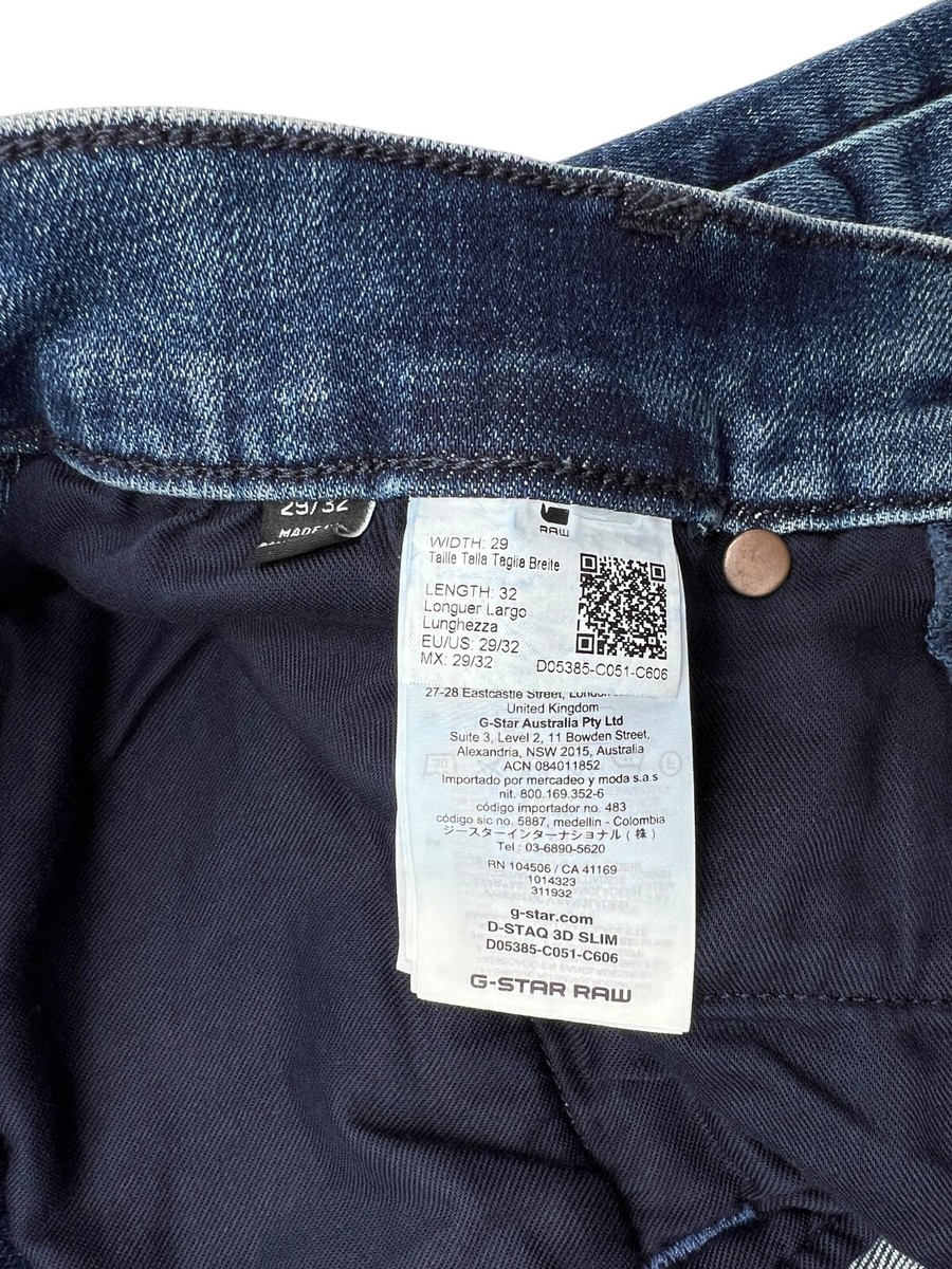 G-Star Raw D-Staq 3D Slim Men Jeans Size W29 L32 | eBay